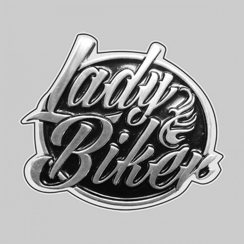 Lady Biker large, black – on a white leather washer