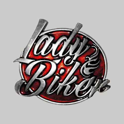 Lady Biker grand, orange – motif à riveter en étain, sans rondelle