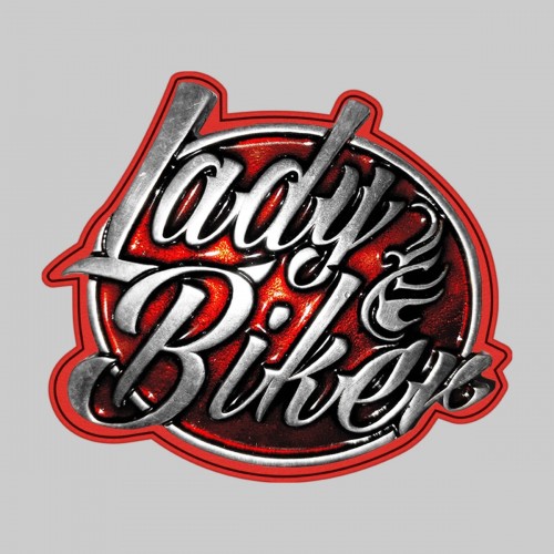 Lady Biker grand, orange – sur rondelle de cuir rouge