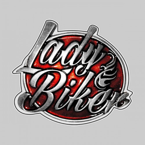 Lady Biker grand, orange – sur rondelle de cuir blanche