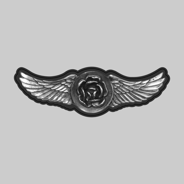 Aile rose – sur rondelle de cuir noire