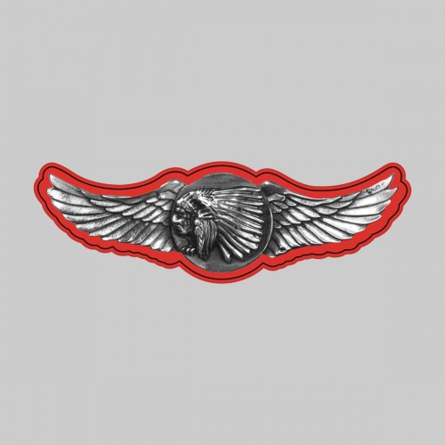 Indian chief wings – on a red leather washer