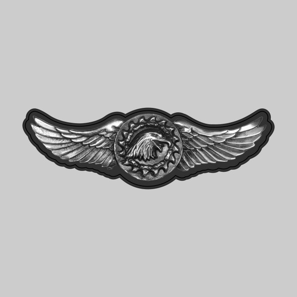 Aile aigle – sur rondelle de cuir noire