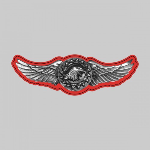 Eagle wings – on a red leather washer