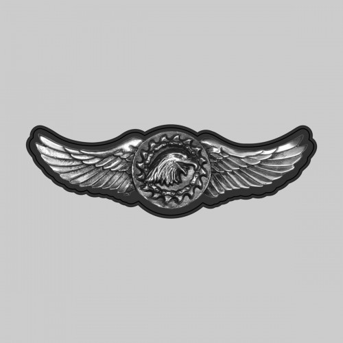 Eagle wings – on a black leather washer