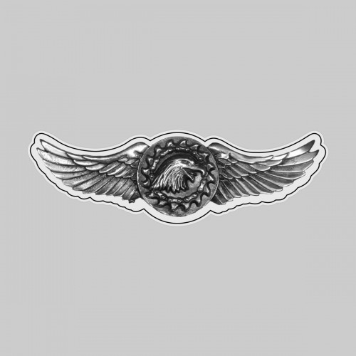 Eagle wings – on a white leather washer