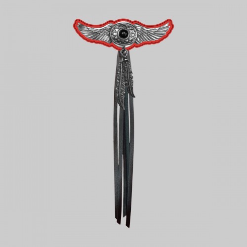 Onyx wings, feathers and fringes – red washer, black fringes