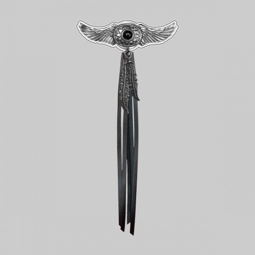 Onyx wings, feathers and fringes – white washer, black fringes