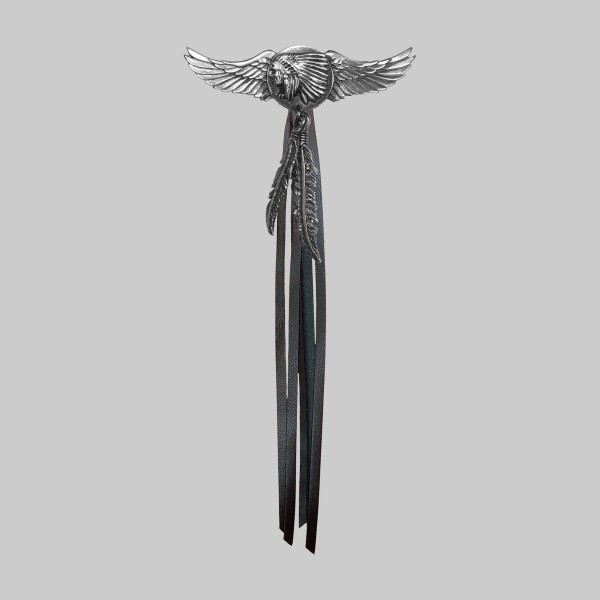 Aile indien, plumes et franges – sans rondelle, franges noires