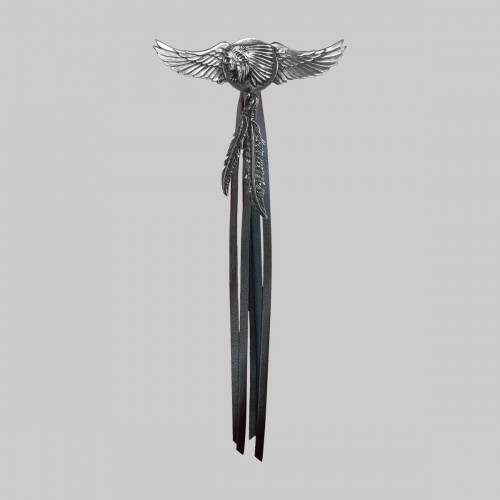 Aile indien, plumes et franges – sans rondelle, franges noires