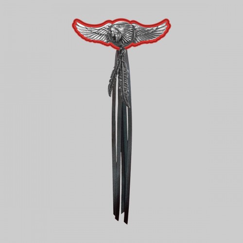 Indian chief wings, feathers and fringes – red washer, black fringes