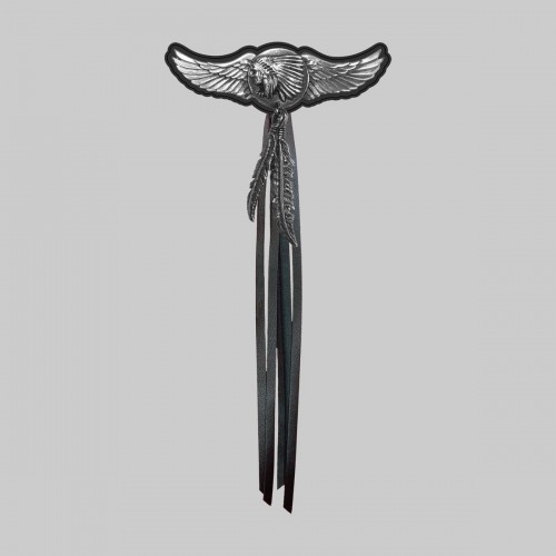 Indian chief wings, feathers and fringes – black washer, black fringes