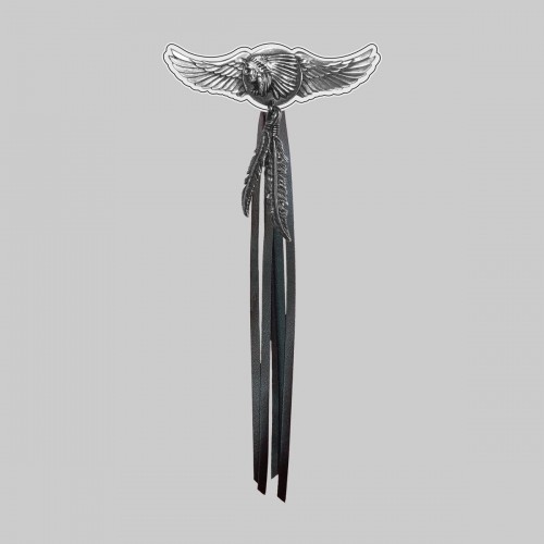 Indian chief wings, feathers and fringes – white washer, black fringes