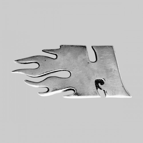 H flame – pewter rivet-on motif