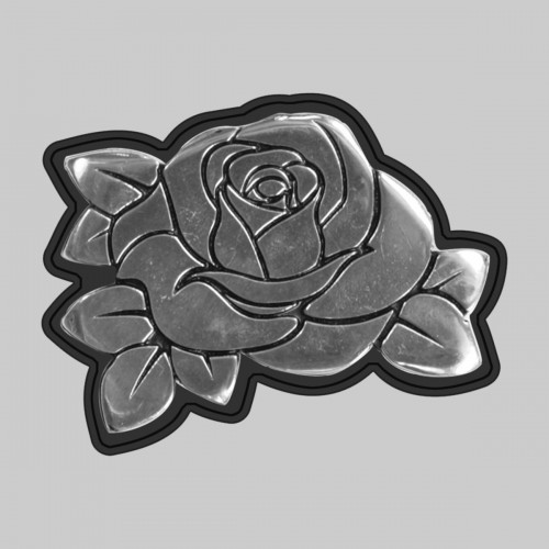 Rose – auf schwarzer Lederscheibe