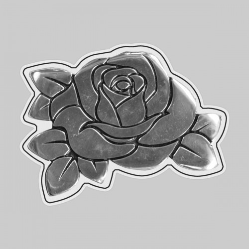 Rose – auf weißer Lederscheibe