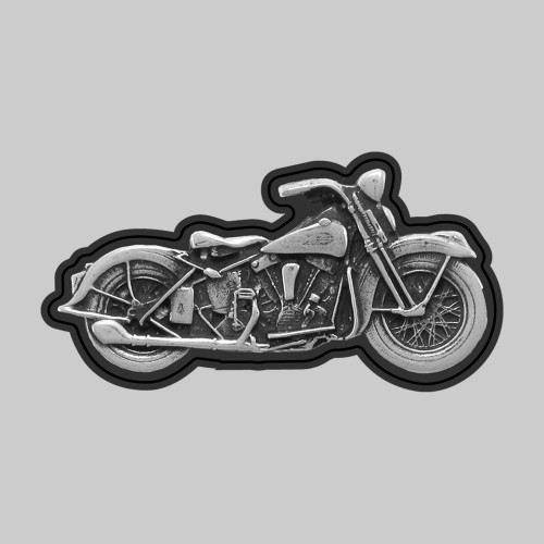 Vintage motorcycle – on a black leather washer