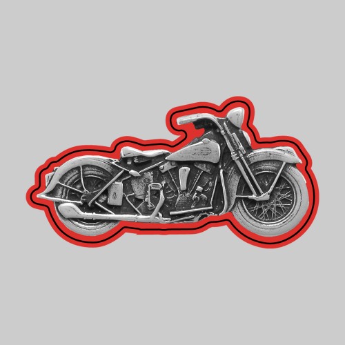 Vintage motorcycle – on a red leather washer
