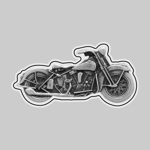 Vintage motorcycle – on a white leather washer