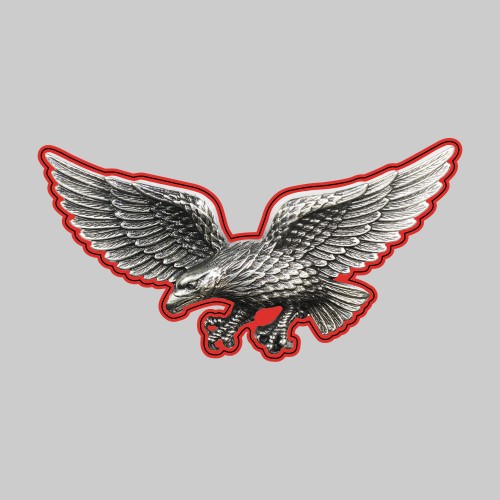 Large eagle – on a red leather washer