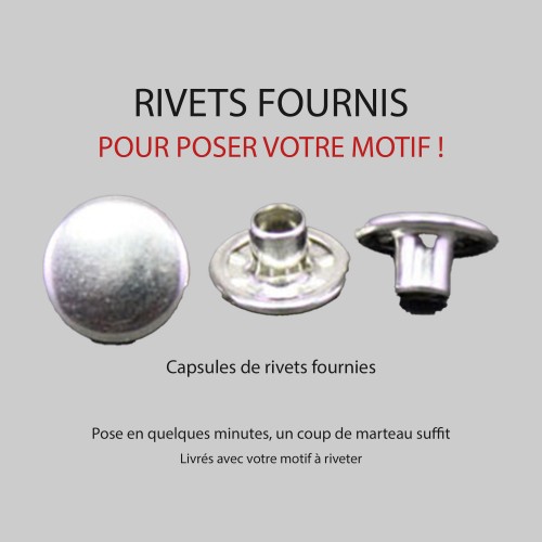 Capsules de rivets fournies pour poser votre motif